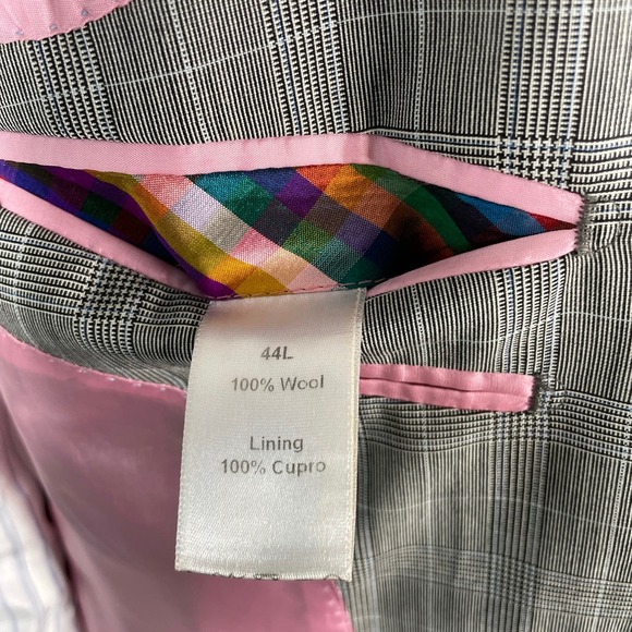 Charles Tyrwhitt Gray Plaid Prince of Wales Sport Coat 44L - Picture 9 of 10